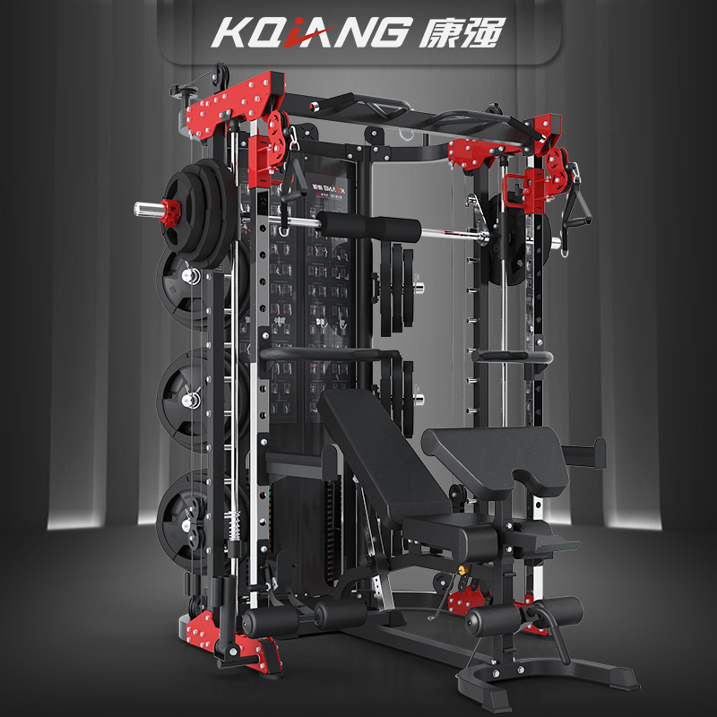 康強(qiáng)BK509L史密斯機(jī)綜合訓(xùn)練器多功能力量械家用健身器材龍門架深蹲架臥舉床小飛鳥訓(xùn)練器 BK509L炫酷黑(裸機(jī))